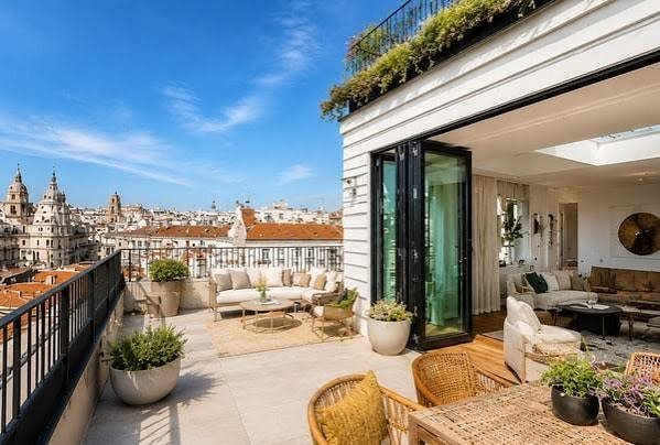 Rooftop terrace over a Spanish city